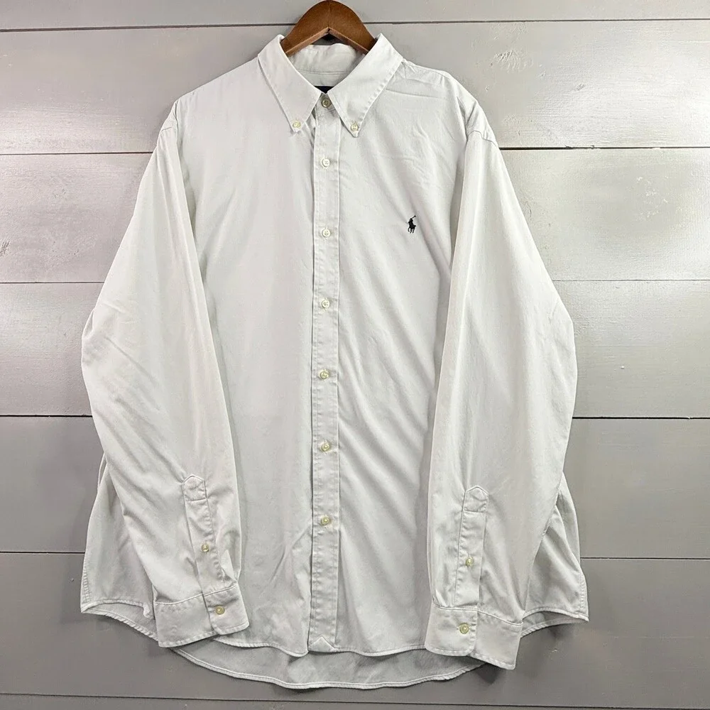Ralph Lauren Shirt Mens XXL White Performance Classic Fit Button Down